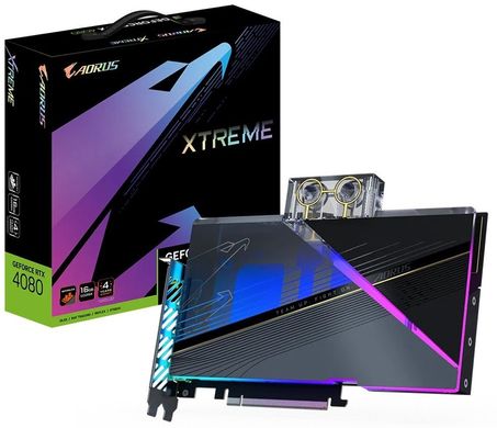 Видеокарта GIGABYTE GeForce RTX 4080 16Gb GDDR6X XTREME WATERFORCE WB (GV-N4080AORUSX WB-16GD)