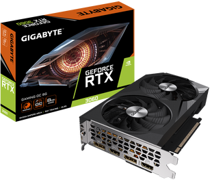 Видеокарта GIGABYTE GeForce RTX 3060 8GB GDDR6 GAMING OC (GV-N3060GAMING OC-8GD)